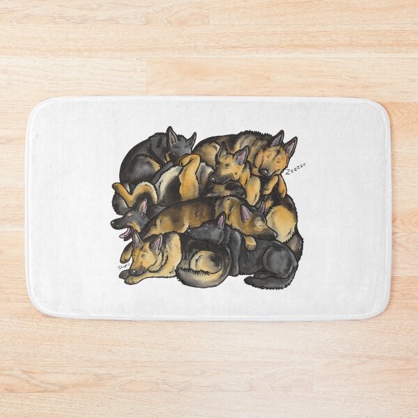 Item preview, Sleeping Pile of German Shepherd Dogs designed and sold by animalartbyjess.