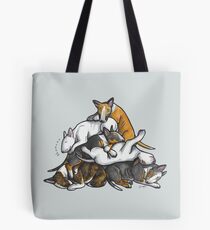Sleeping Pile of Bull Terriers Tote Bag