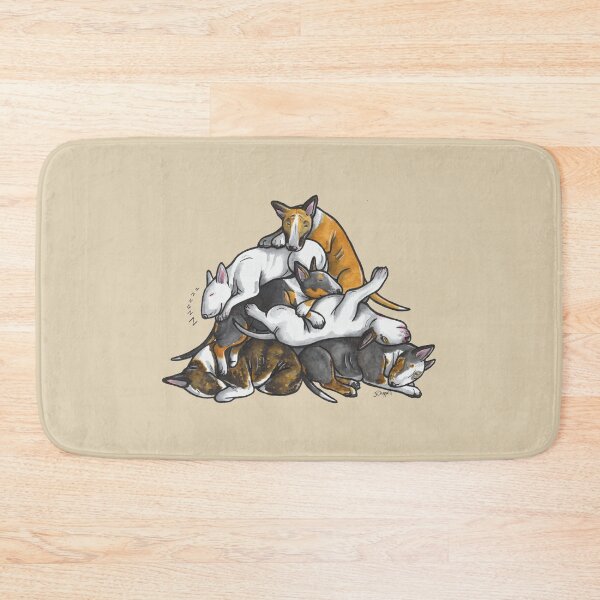 Item preview, Sleeping Pile of Bull Terriers designed and sold by animalartbyjess.