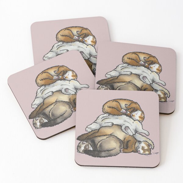 Item preview, Sleeping pile of pet ferrets designed and sold by animalartbyjess.