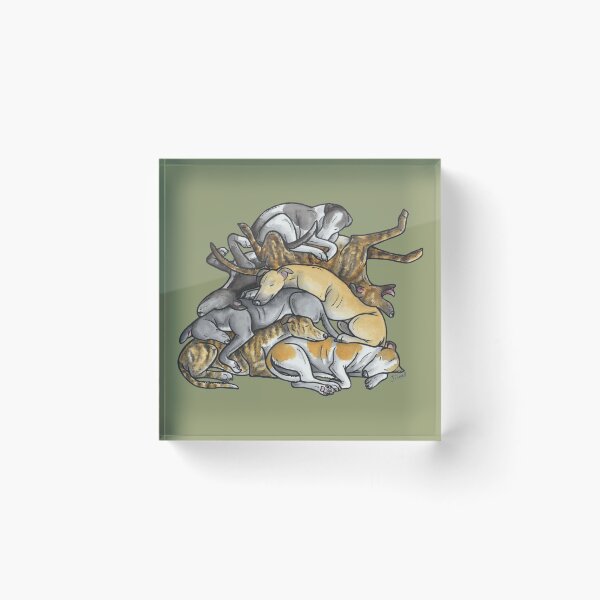 Item preview, Sleeping pile of Greyhound dogs designed and sold by animalartbyjess.