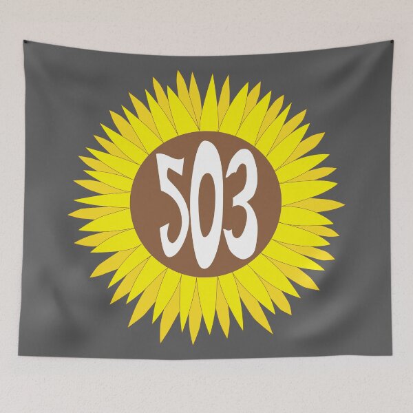 Item preview, Hand Drawn Oregon Sunflower 503 Area Code designed and sold by itsrturn.