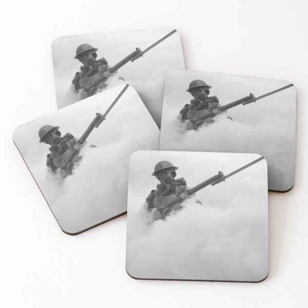 Item preview, Gas Mask Soldier With Bayoneted Rifle - 1941 designed and sold by warishellstore.
