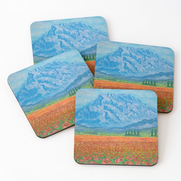 Item preview, A mountain and a field with red poppies designed and sold by AntonL18.