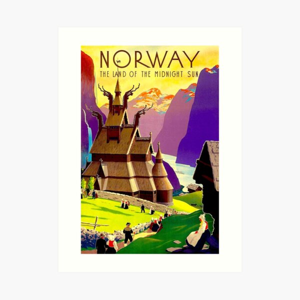 NORWAY : Land of the Midnight Sun Advertising Print Art Print