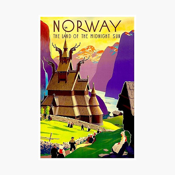 NORWAY : Land of the Midnight Sun Advertising Print Photographic Print