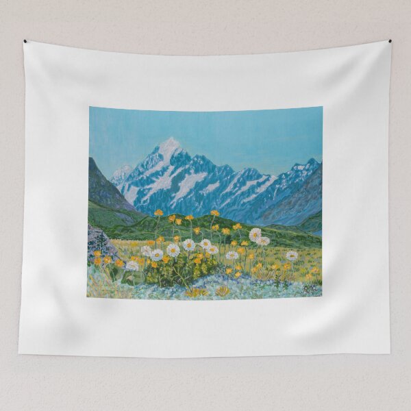 Item preview, Mount Cook (Aoraki) and flowers, New Zealand designed and sold by AntonL18.