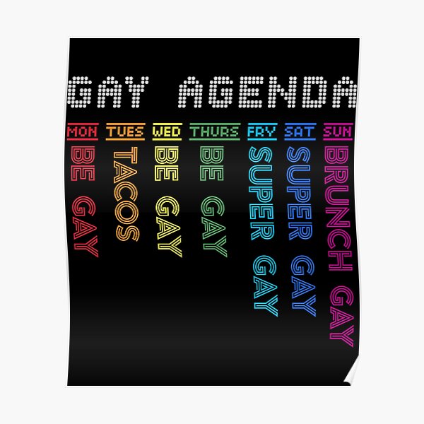 Hilarious Gay Agenda Love LGBT Pride Gift Design print Poster