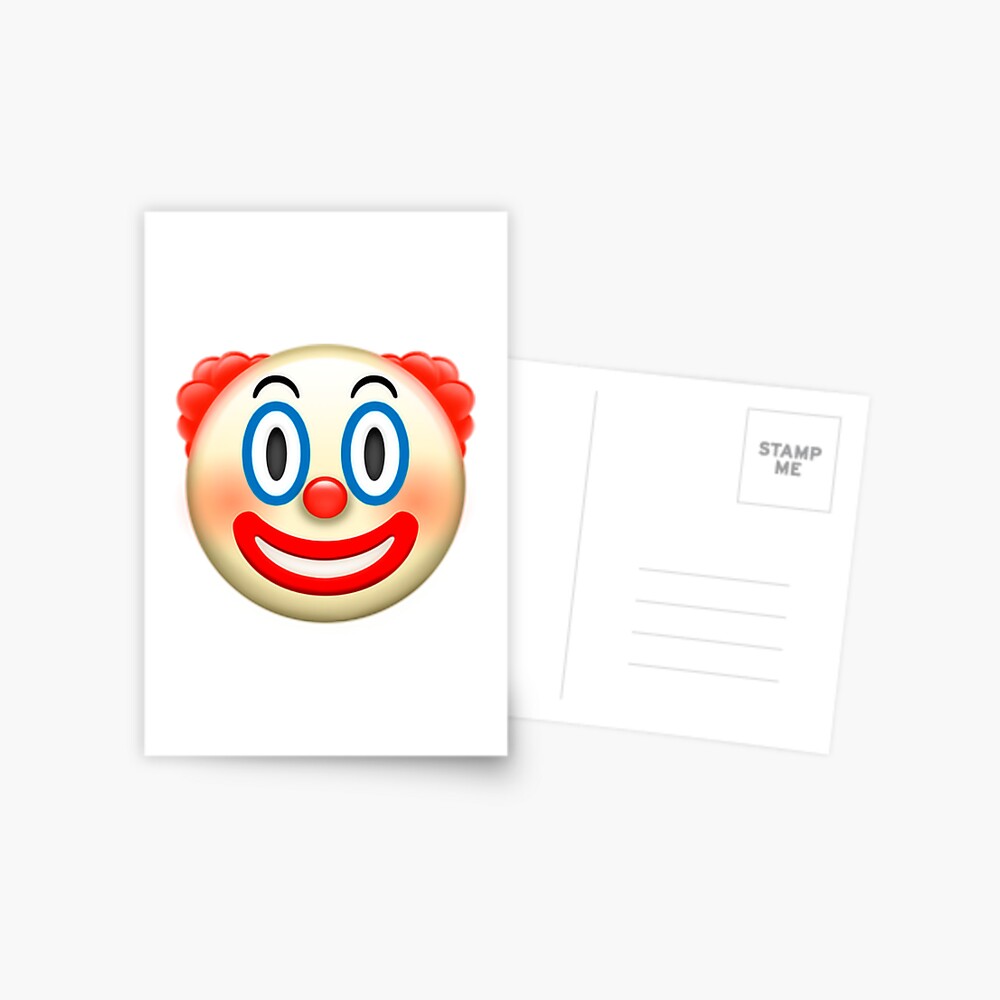 Clown Emoji Postcard By Amemestore Redbubble - emoji clown roblox