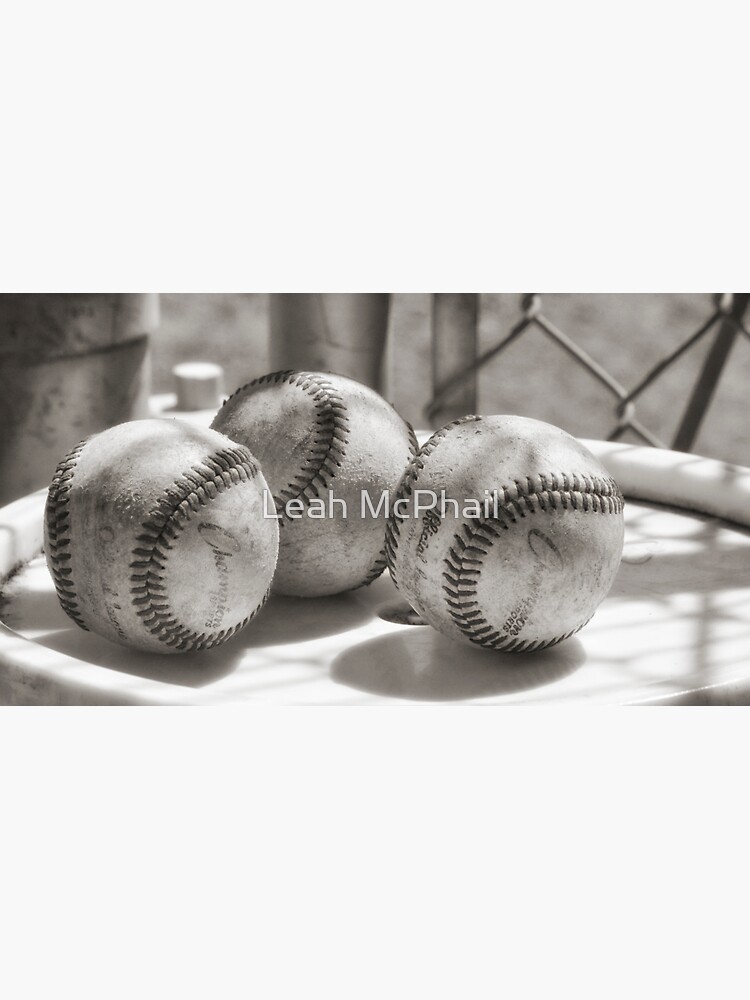 3 Baseballs on a Bucket in Sepia by LeahMcPhail