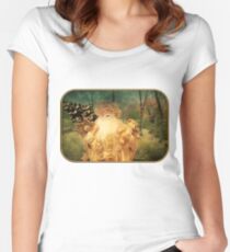 Victorian Christmas ~ White Santa Fitted Scoop T-Shirt