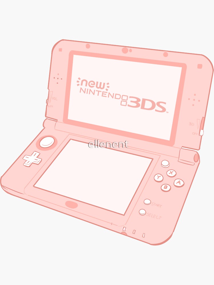 "Pastel Pink Nintendo 3DS Sticker" Sticker by ellenent Redbubble