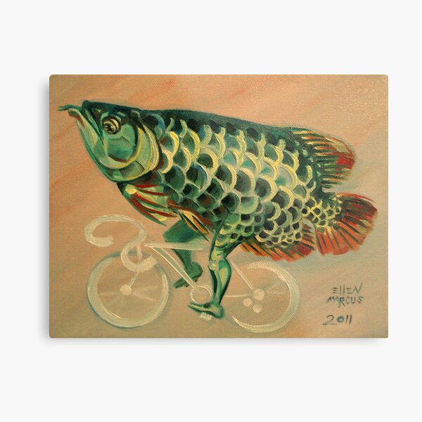 Dragon Fish on a Ghost Bike Metal Print