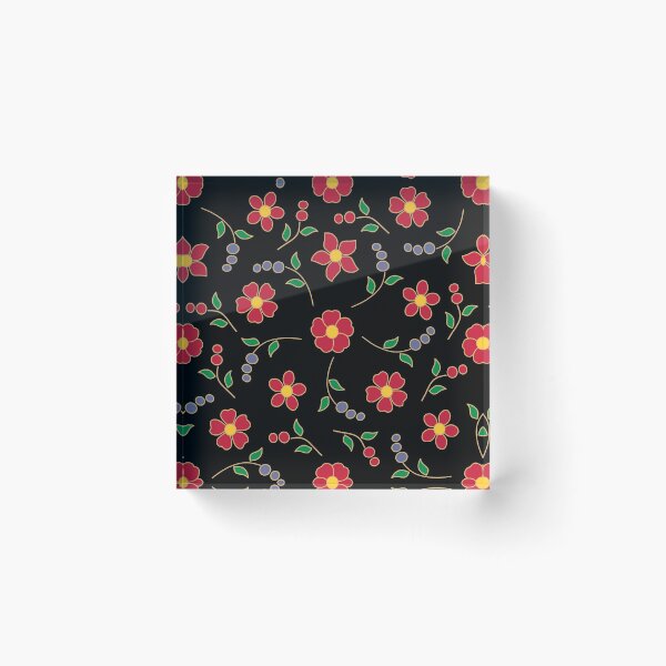 Item preview, Jewel Red Flower Swirl Pattern designed and sold by karwilberevivalcollection.