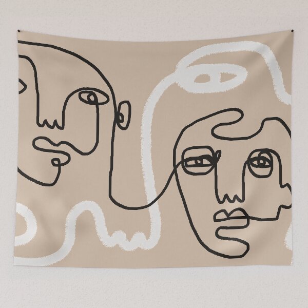 Item preview, Faces one line art designed and sold by trajeado14.