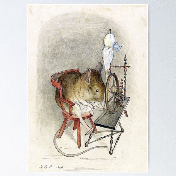 Lámina rígida for Sale con la obra «Ratón dormido en una mecedora - Beatrix  Potter» de forgottenbeauty