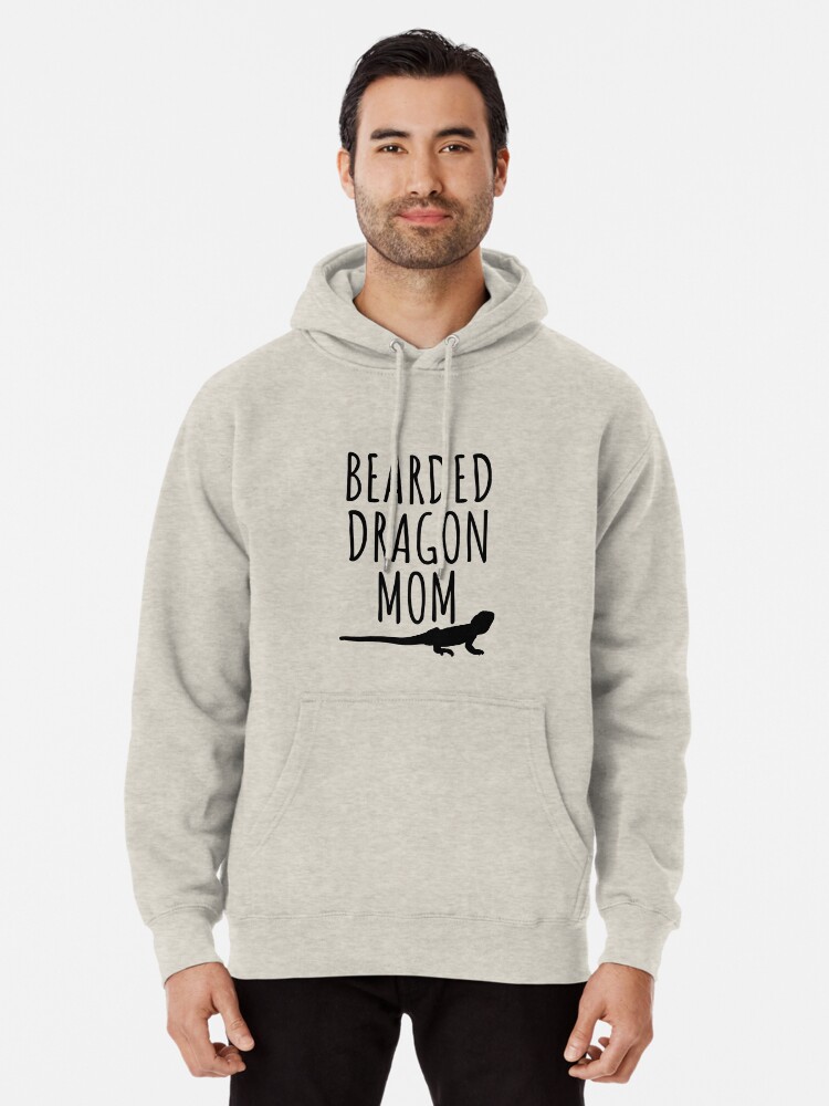 Bearded Dragon MOM Back Print Long Sleeve Hoodie for Men
