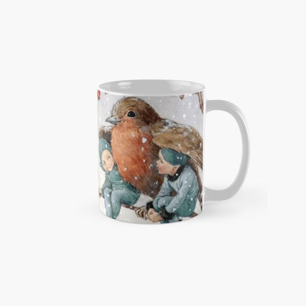 Item preview, Christmas Elves Sheltering with a Robin - Margaret Tarrant designed and sold by forgottenbeauty.