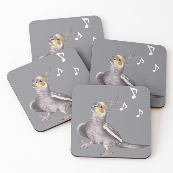 Item preview, Singing Cockatiel - happy bird with music notes designed and sold by Mehu.