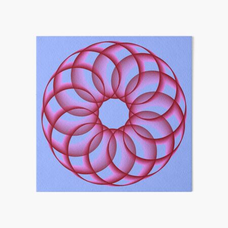 Spirograph with Red Pink Blue Art Board Print