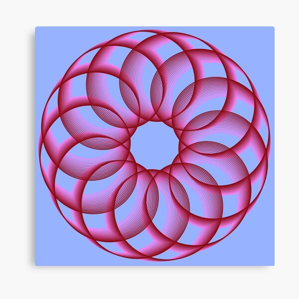 Spirograph with Red Pink Blue Canvas Print