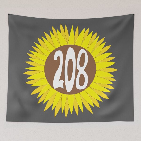 Item preview, Hand Drawn Idaho Sunflower 208 Area Code designed and sold by itsrturn.