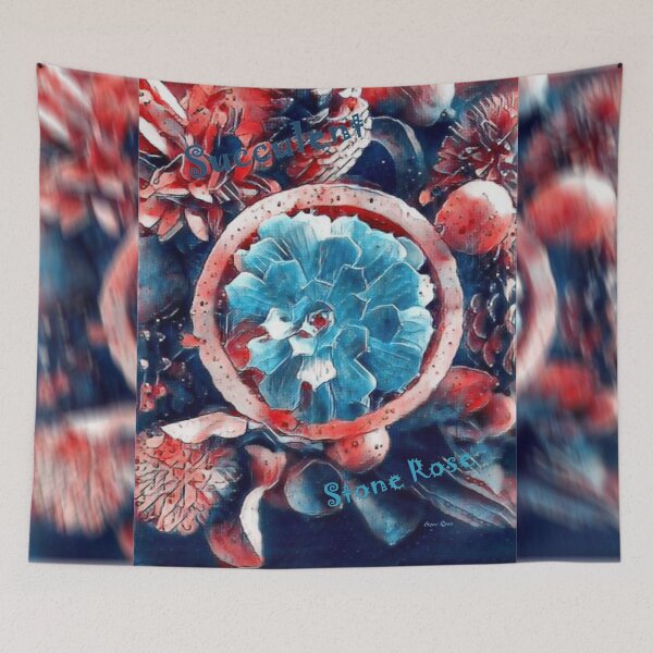 Item preview, Red and Blue Succulent Stone Rose designed and sold by Gerson Ramos.