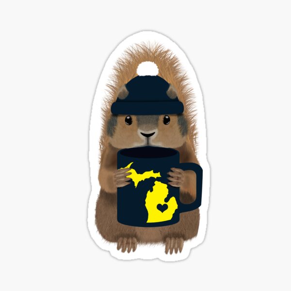 Squirrel with Ann Arbor Mug Sticker