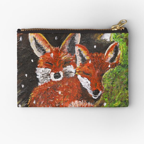 Little Foxes Napping Zipper Pouch