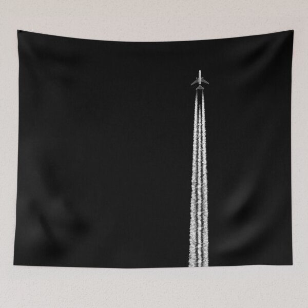 Item preview, PLANE WITH CONTRAILS TRAVEL designed and sold by Jean Gregory Evans.