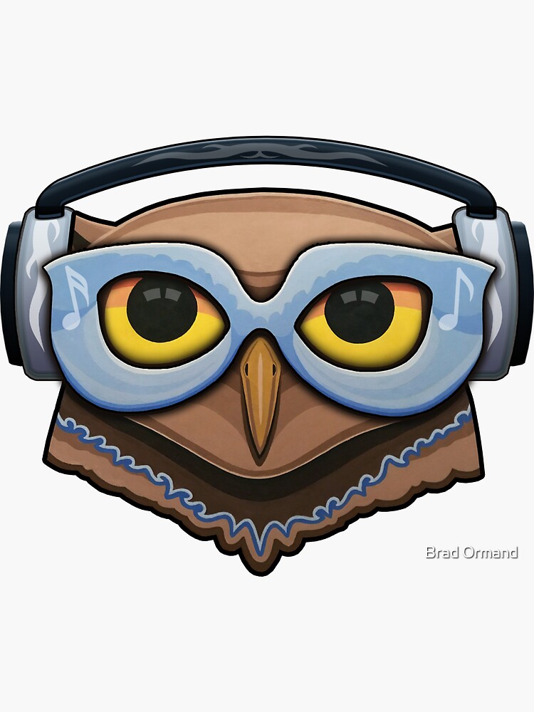 Owl with Headphones and Glasses by BradOrmand