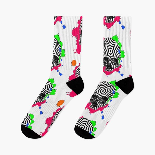 Item preview, Colorful Neon Ink Blot Hypnotize Skull designed and sold by EightWinds.
