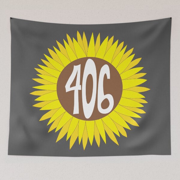 Item preview, Hand Drawn Montana Sunflower 406 Area Code designed and sold by itsrturn.