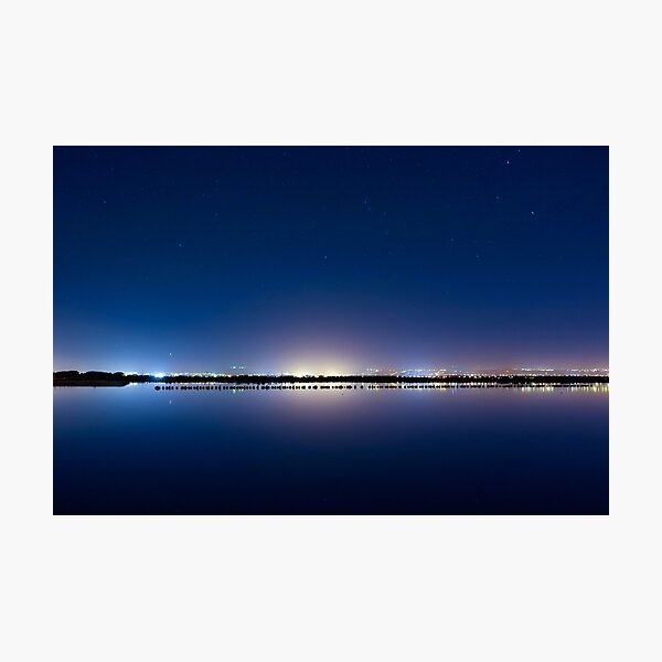 Item preview, City Lights Hug The Horizon As Seen From Adelaides Salt Lakes St Kilda Beach designed and sold by nickegglington.