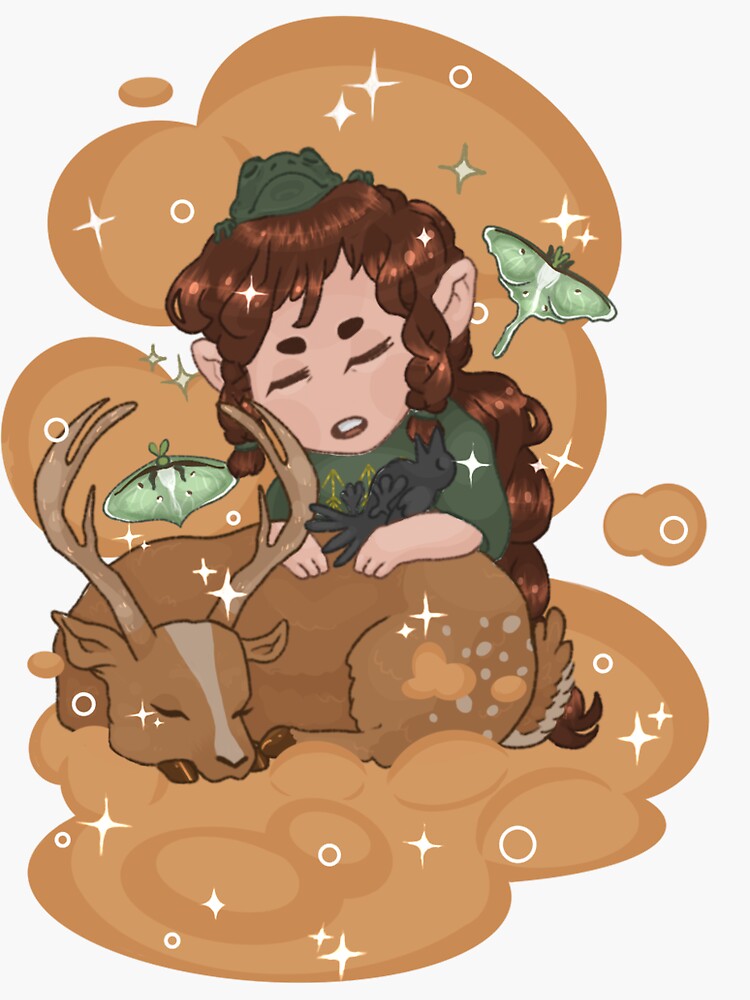 “Sleepy Wood Elf” Sticker by acorn-art | Redbubble