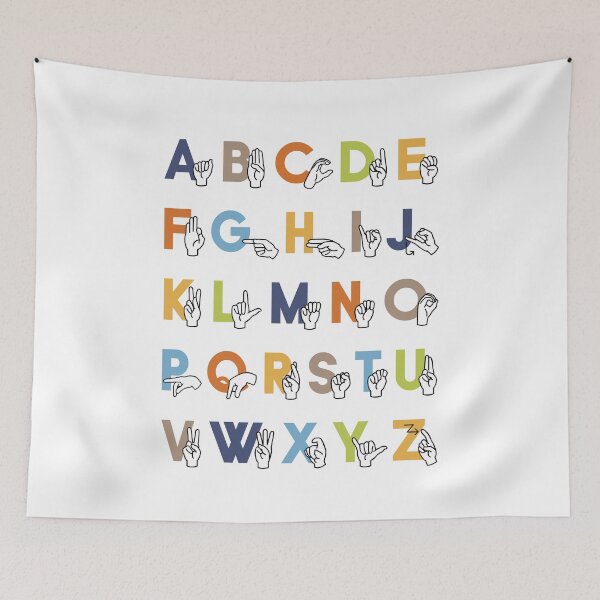 Item preview, Sign Language ASL Alphabet - Woodland Colors designed and sold by Debi Chambers.