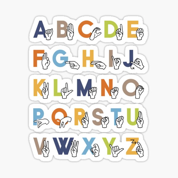Item preview, Sign Language ASL Alphabet - Woodland Colors designed and sold by Debi Chambers.