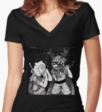 Flute Duet Fitted V-Neck T-Shirt