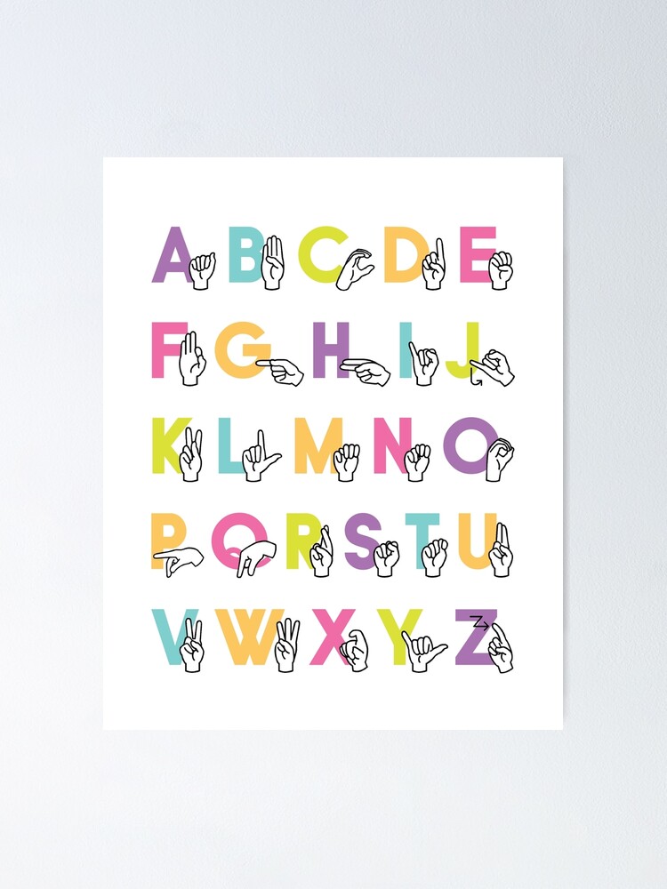 Sign Language Alphabet Printable Poster for Preschool and