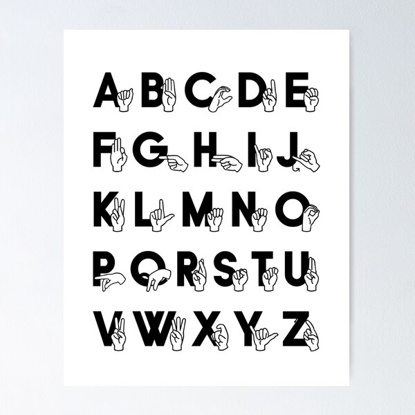 Item preview, ASL Sign Language Alphabet - Black designed and sold by Debi Chambers.