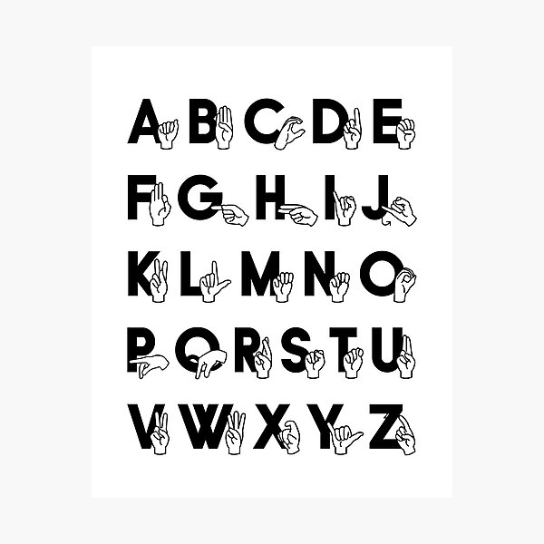 Item preview, ASL Sign Language Alphabet - Black designed and sold by Debi Chambers.