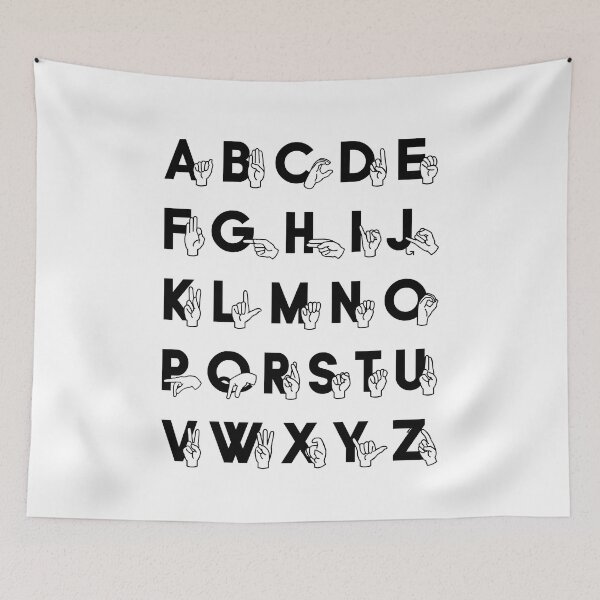 Item preview, ASL Sign Language Alphabet - Black designed and sold by Debi Chambers.
