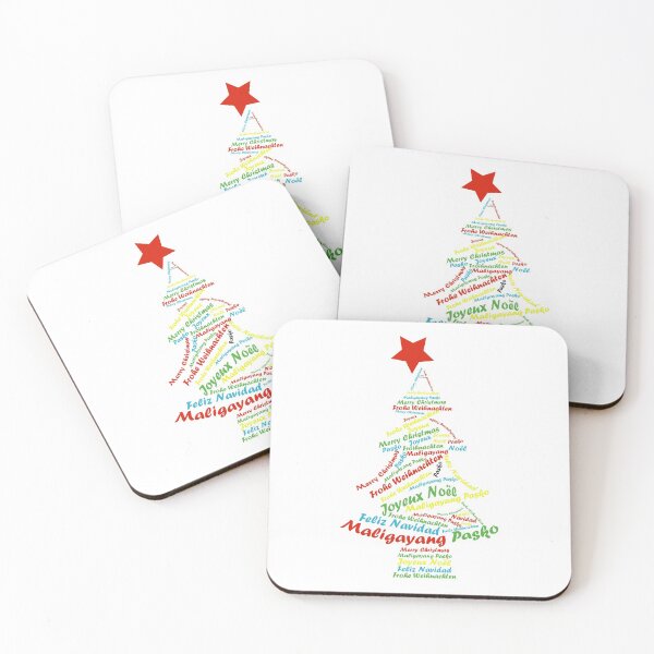 Item preview, merry christmas in different languages word cloud christmas tree shape designed and sold by atevern.