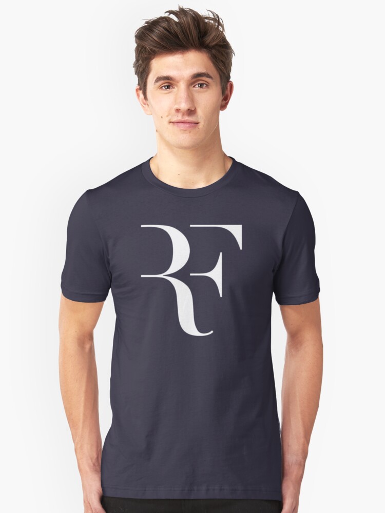 "Roger Federer R F - White" T-shirt by bettyhowel | Redbubble