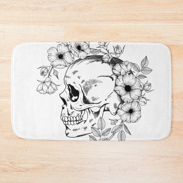 Item preview, Skull with Wild Flowers designed and sold by stitchasylum.