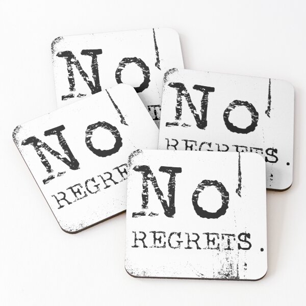 Item preview, No regrets typography text art quote by Word Fandom - wordfandom designed and sold by Kerry Pritchard.