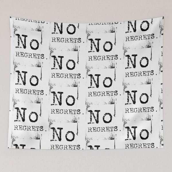 Item preview, No regrets typography text art quote by Word Fandom - wordfandom designed and sold by Kerry Pritchard.