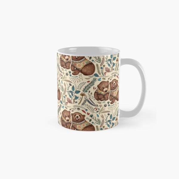 Whimsical Bear Pair with Fantasy Flora Classic Mug