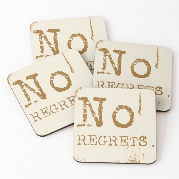 Item preview, No regrets typography text art quote by Word Fandom - wordfandom designed and sold by Kerry Pritchard.