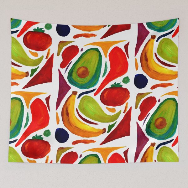 Item preview, Color splatters with vegetables and fruits designed and sold by Rabenkraehe.